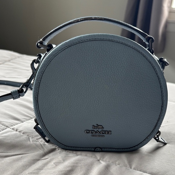 Coach Handbags - Coach Light Blue Round Leather Mini Crossbody